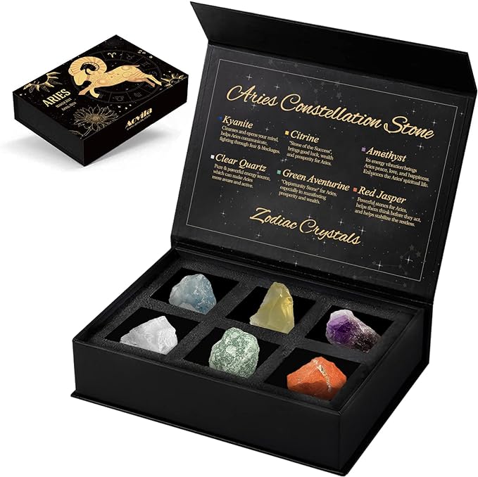 Aries crystal set gift